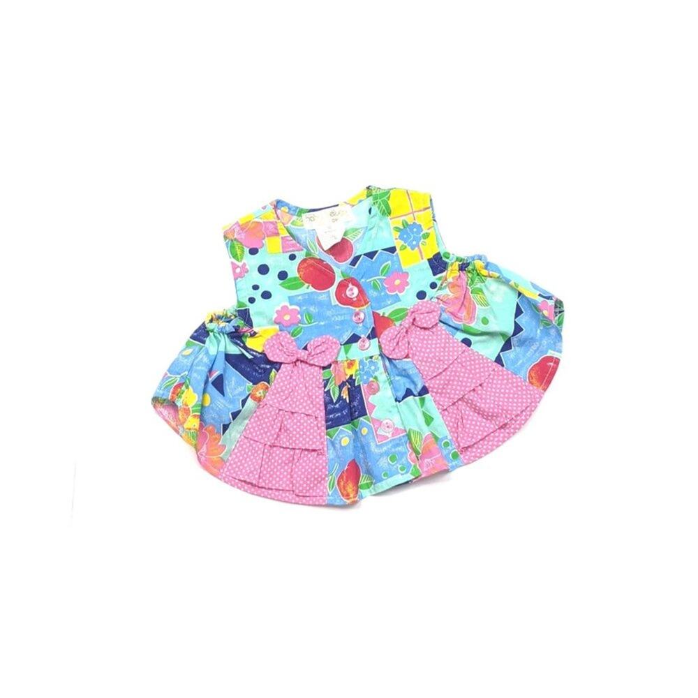 Vintage Baby Beluga Shirt Girls Sz 12m 90s Colorful Floral Patchwork